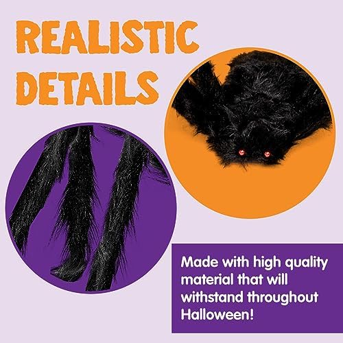 JOYIN 5 Packs Halloween Decorations Outdoor Giant Spiders, Large Black Hairy ...