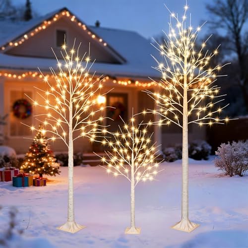 ibaycon 6ft 72led christmas birch tree, prelit artificial on a desk or shelf