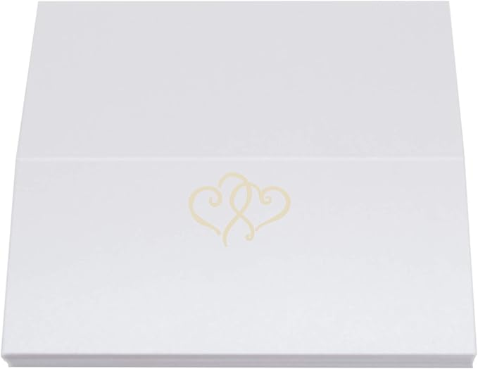 Linked Hearts Place Cards, Ivory (Choose Color), Set of 150, Pre-cut and Scored - Wedding, Party, Dinner, and Special Events - Made in the USA