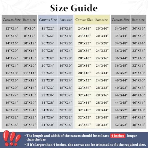 diy solid wood canvas frame kit with stretch, package contents