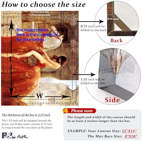 diy solid wood canvas frame kit with stretch, side view