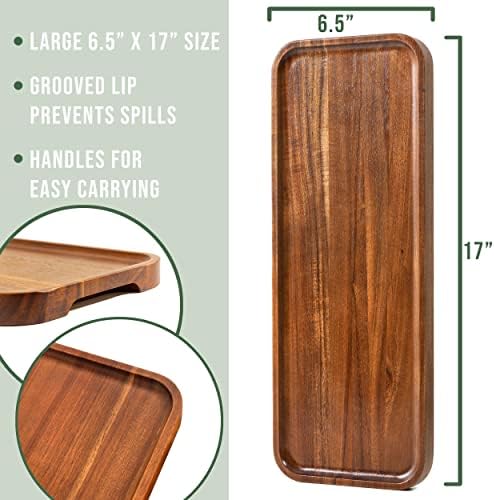 large solid acacia wood serving trays (17 x shown in use