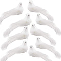 UWIOFF Artificial Birds, 12 Pcs Artificial White Doves Simulation Foam White Feathered Artificial Birds Doves Clip On Ornament for Christmas Tree Decorations, Wedding, Wreaths & Crafts
