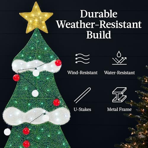 best choice products 6ft lighted 2d christmas tree showing dimensions