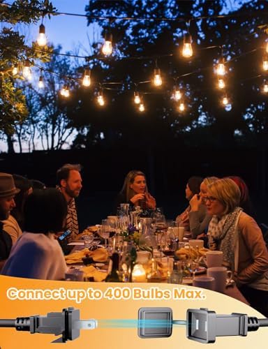 svater outdoor string lights 105 ft outside waterproof, side view