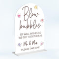 Wedding Bubbles Sign Bubbles for Wedding Send off Reception Decor Acrylic Arch Wedding Bridal Shower Baby Shower Welcome Table Signs for Ceremony and Reception Decor 7 x 5 Inches