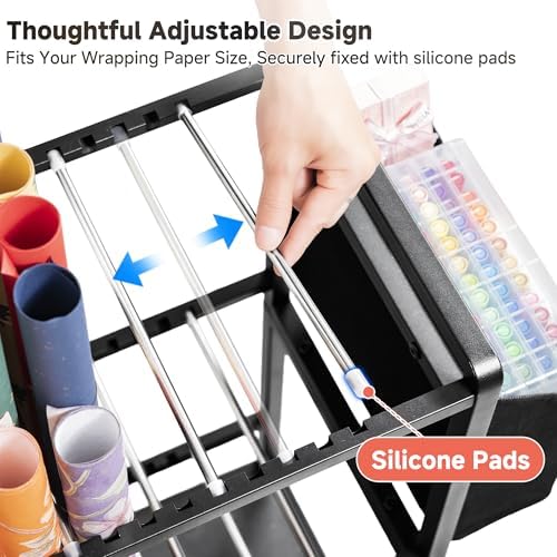 aquzee wrapping paper storage, rolling gift wrap storage, close-up detail
