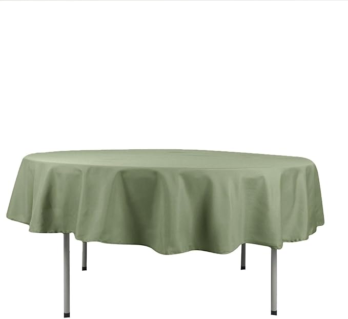Efavormart Round Tablecloth, 90 Inch Stain & Wrinkle Resistant Washable Table Cloth, Decorative Polyester Fabric Table Cover for Banquet, Wedding, Dining- Eucalyptus Dusty Sage