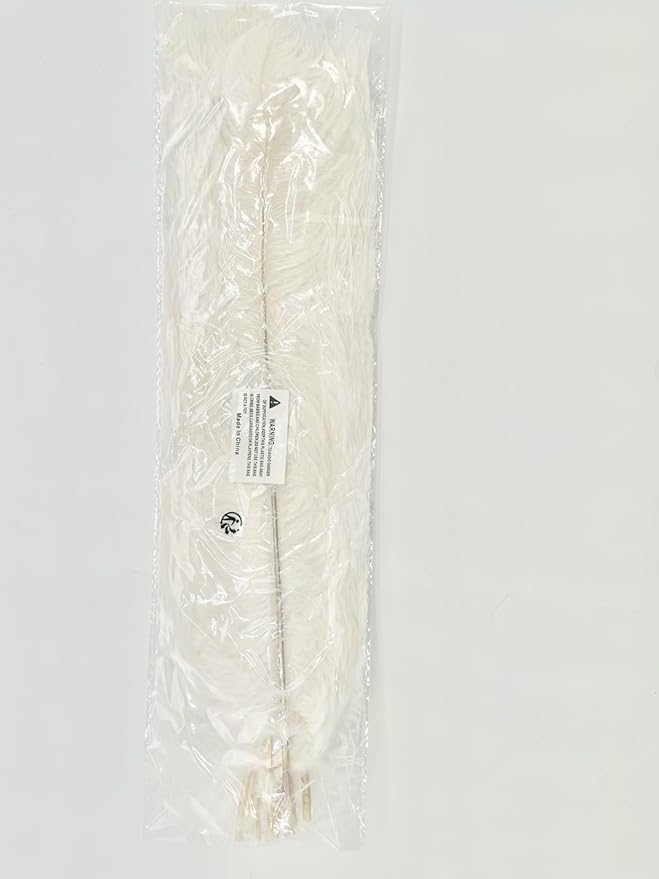 Sowder 16-18inch(40-45cm) Ostrich Feathers Plume for Wedding Centerpieces Home Decoration Pack of 10pcs (White)
