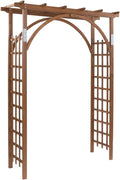 outvita 7ft dark brown wooden garden arbor arch, main product view