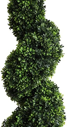 artificial topiary trees 43.3 inch/3.6 ft boxwood spiral, close-up detail