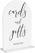 Cards and Gifts Sign, Wedding Engagement Bridal Shower Baby Shower Party Decor for Reception Reception, Weddings White Acrylic Sign