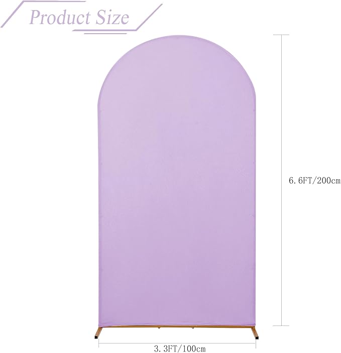 bricia Wedding Arch Backdrop Stand Cover, 6.6FT Double Sided Stretchy Arch Cover Fitted Wedding Birthday Party Banquet Decoration (Lavender 79.2''Lx39.6''W)