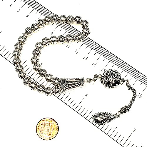 antique silver plated collection-worry beads-prayer beads-tesbih-tasbih-tasbeeh-misbaha-masbaha-subha-sebha-sibha (antique si