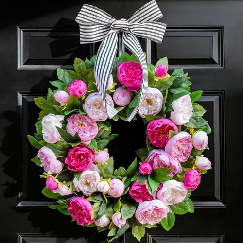 spring wreath for front door- 24 inch summer, main product view