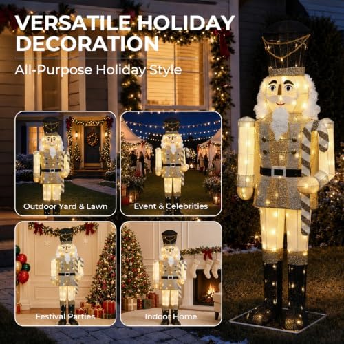 61inch nutcracker christmas decor outdoor with leds 5 on a desk or shelf