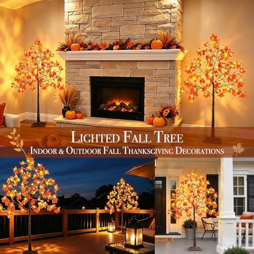 4ft prelit lighted fall maple tree 96 led on a desk or shelf