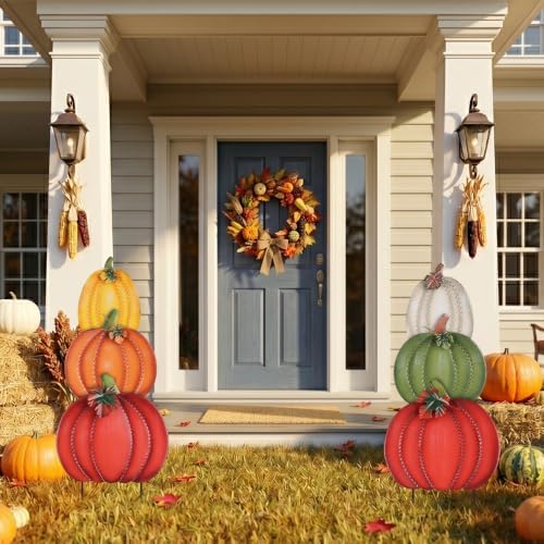 PHITRIC Fall Decorations Outdoor, 34" 2PCS Decorative Garden Stakes with...