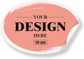 Custom Stickers - Customized Labels with Any Design Image Logo Text, 100 Pink Oval Stickers (4"x3") for Business, Thank You, Address, Bottle Labels, Outdoor Use