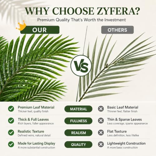 6ft artificial phoenix palm tree for outdoors, tall, close-up detail