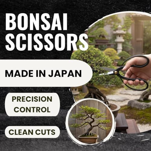 SenkichiKin Bonsai Scissors 7in (180mm) – Made in Japan Pruning Shears, Sharp...