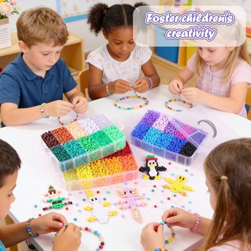 joicee 10000pcs pony beads bulk 30 colors for showing dimensions
