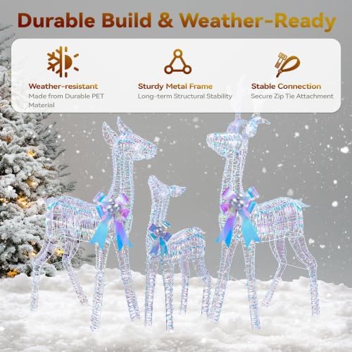 3d large christmas deer outdoor decorations with timer&remote on a desk or shelf