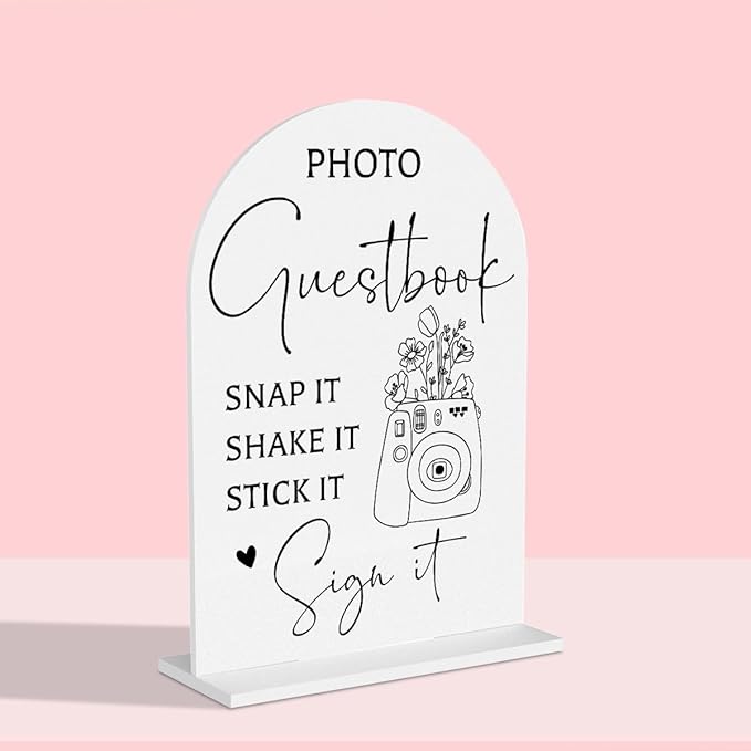 Guest Book Wedding Reception, Wedding Signs White Acrylic Table Sign for Marriage Parties Anniversaries Reception Cafe Hotel Party Bar Business Event