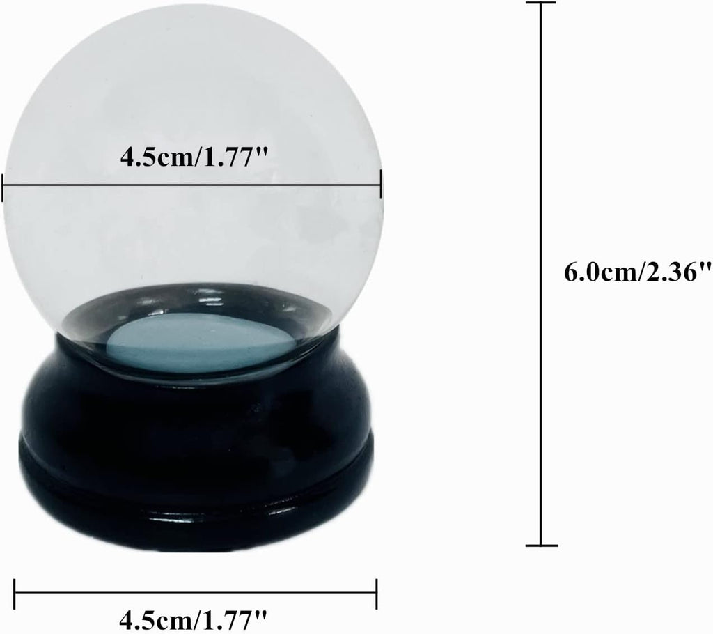Clear DIY Empty Snow Globe kit Glass Water Globe Jar with Resin Base (45MM)