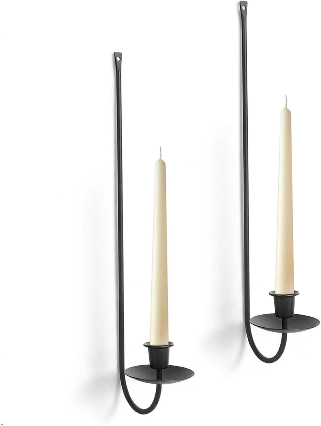 Batoslee Wall Candle Holder Set of 2, Black Metal Wall Mount Candle Sconces | Stylish Candlestick Holders, Modern Flameless Candle Stick Holder, Wall Decoration for Fireplace, and Christmas Decor