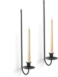 Batoslee Wall Candle Holder Set of 2, Black Metal Wall Mount Candle Sconces | Stylish Candlestick Holders, Modern Flameless Candle Stick Holder, Wall Decoration for Fireplace, and Christmas Decor