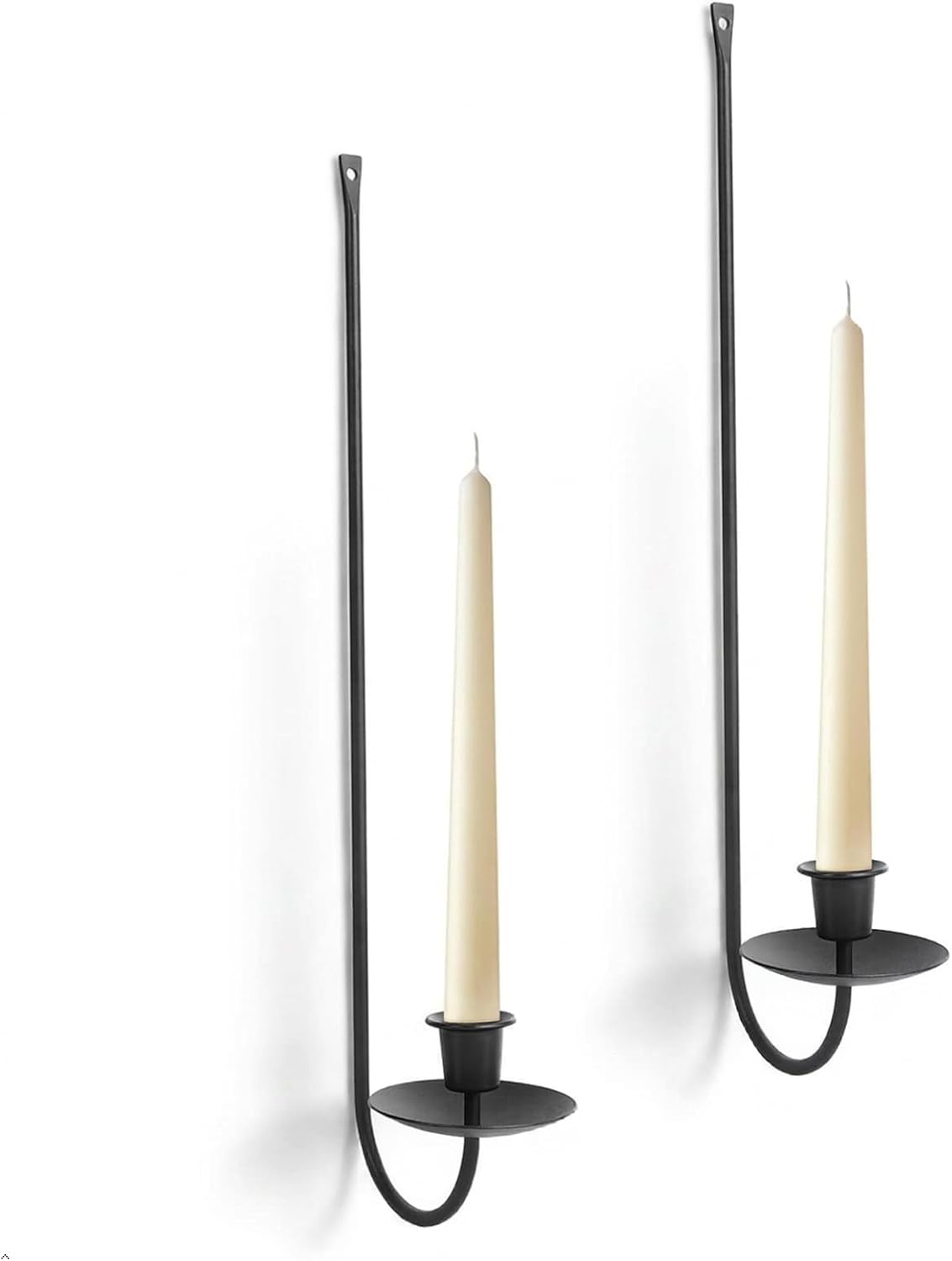 Batoslee Wall Candle Holder Set of 2, Black Metal Wall Mount Candle Sconces | Stylish Candlestick Holders, Modern Flameless Candle Stick Holder, Wall Decoration for Fireplace, and Christmas Decor