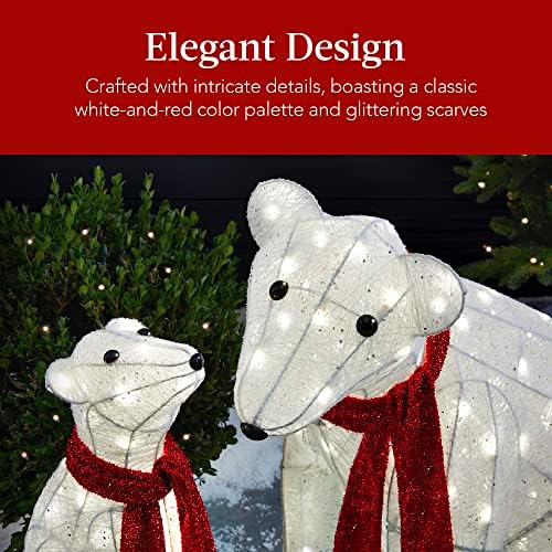 best choice products 32in 2-piece lighted polar bear, package contents