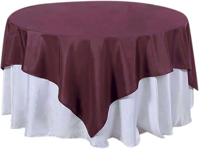 Efavormart 70" Premium Square Polyester Tablecloth for Wedding Kitchen Dining Events - Burgundy