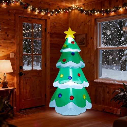 dr.dudu 7 ft inflatable christmas tree decorations outdoor, side view