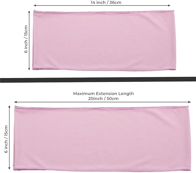 MDS Pack of 250 Spandex Chair Sashes Bows Elastic Stretch Dining Chair Bands Ties Without Slider Buckle Universal fits for Wedding Baby Shower Birthday Party Banquet Event Decoration - Blush Pink