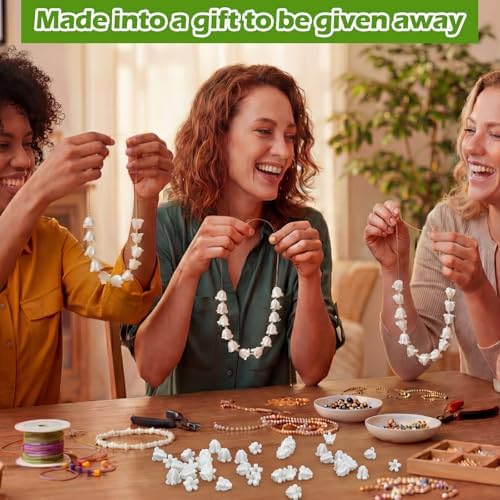 jutom 100 pcs white crown flower beads for, package contents