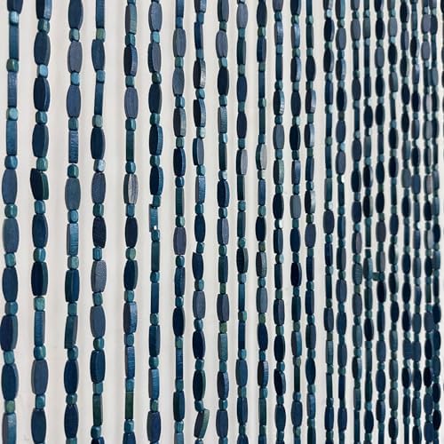 52 strands 36" x 79" blue wood and shown in use