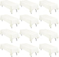 12 Pack 60 x 126 Inch Rectangle Tablecloth Ivory Polyester Tablecloth for 8 Ft Rectangle Tables, Washable Fabric Table Cloth for Wedding Dining Table Buffet Parties Camping
