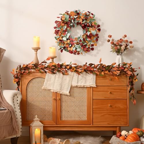 waipfaru fall decor, 22 inch fall wreaths for, view 9