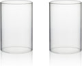 WGVI Hurricane Candle Holder Sleeve, Wide 4", Height 6", Clear Glass Cylinder Candleholder, Chimney Tube, Open Ended Candle Shade, 2 Piece