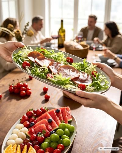 famiware serving platters set of 3 sizes, close-up detail