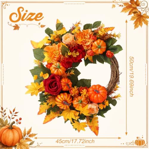 suncalla fall wreath for front door 20" autumn shown in use