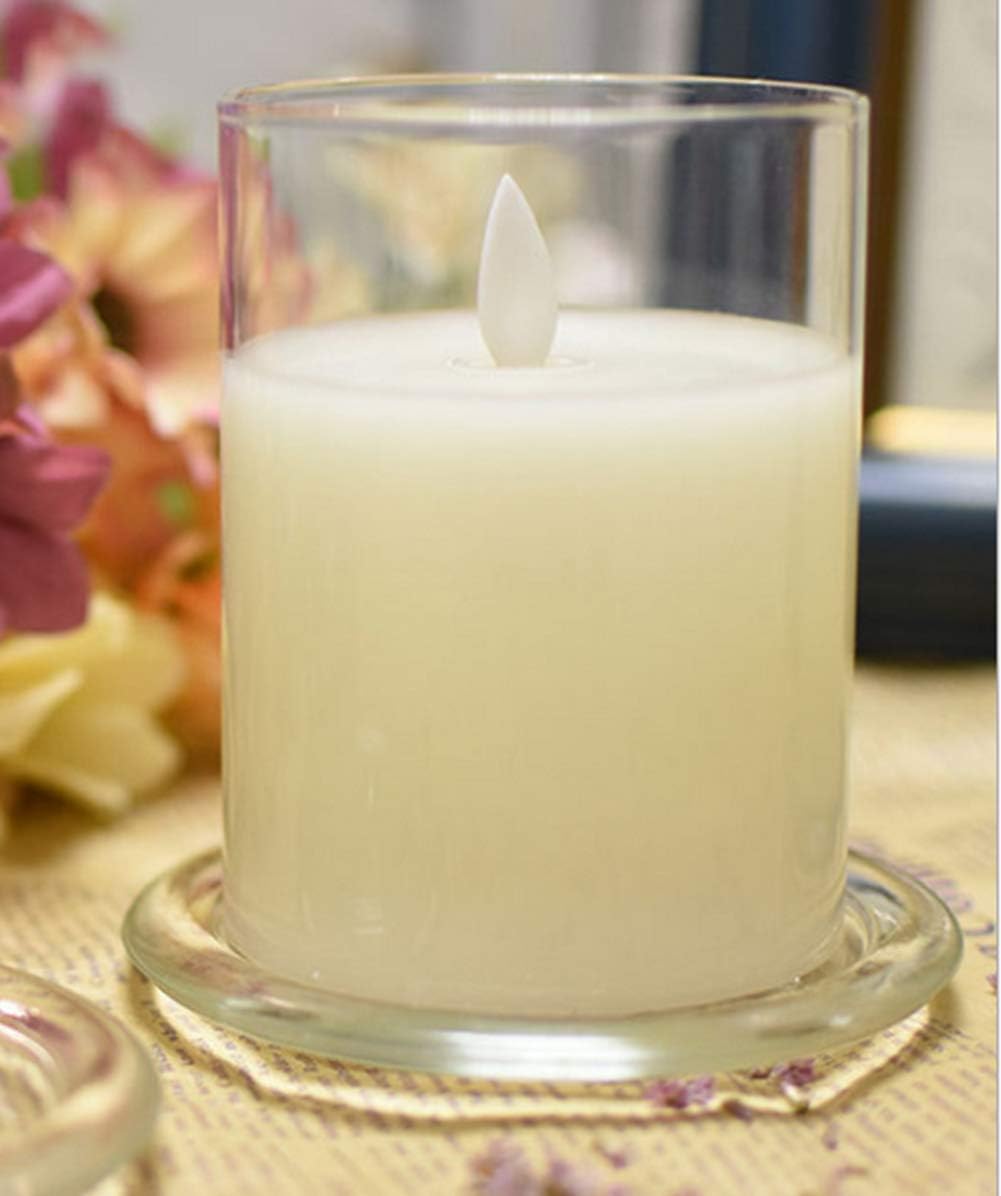 2 Pack Glass Candle Holder 3" Clear Beautiful Transparent Round Candle Plate