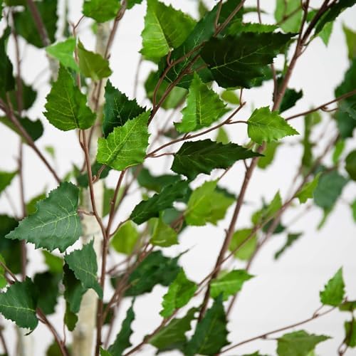 nearly natural 7 ft artificial birch tree with, close-up detail
