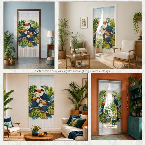 rainforest beaded bamboo curtain for doorway 35.4" x on a desk or shelf