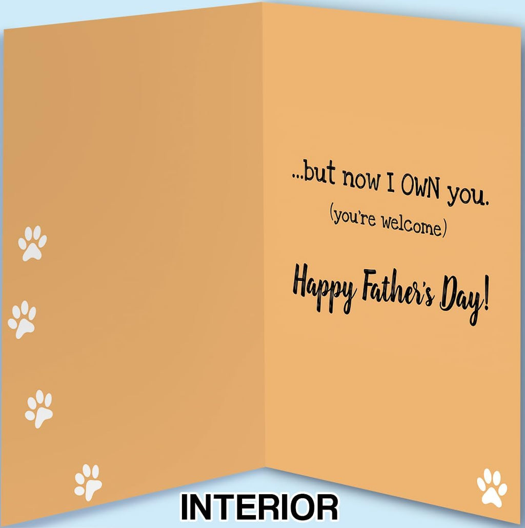 Funny Dad Fathers Day Card from Cat, Humor Cat Dad Gifts on Father's Day, Gift for Pet Cats Lover