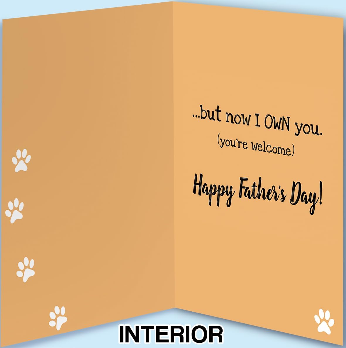 Funny Dad Fathers Day Card from Cat, Humor Cat Dad Gifts on Father's Day, Gift for Pet Cats Lover