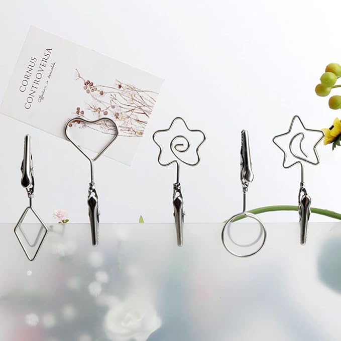 TFu Multi-Purpose Steel Wall Hanging Photo Display Cable Wire Rod with 12 Adjustable Clips for Hanging Photos Notes Postcard and Artworks (Rhombus)