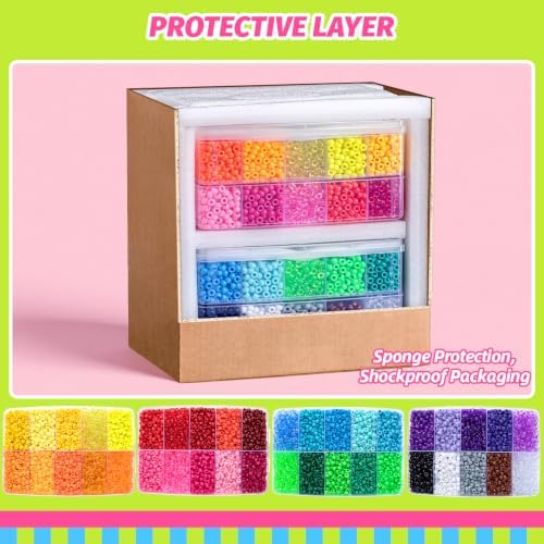 simetufy 10000pcs pony beads bulk, 40 colors for showing dimensions